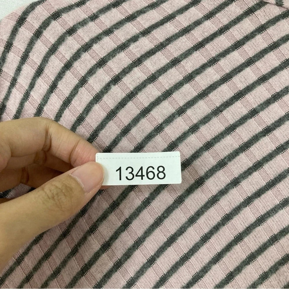 New Chico's Light Pink Striped Knit Open Front Cardigan size Large/2 - Picture 10 of 10